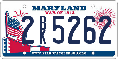 MD license plate 2BK5262