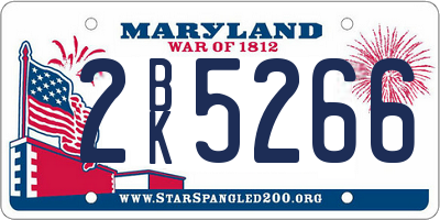 MD license plate 2BK5266