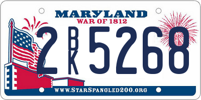 MD license plate 2BK5268