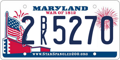 MD license plate 2BK5270