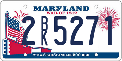 MD license plate 2BK5271