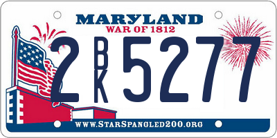 MD license plate 2BK5277