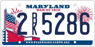 MD license plate 2BK5286