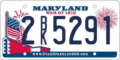 MD license plate 2BK5291