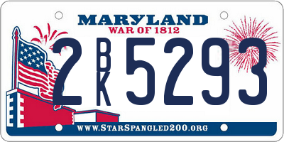 MD license plate 2BK5293