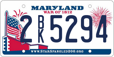 MD license plate 2BK5294