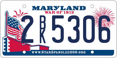 MD license plate 2BK5306