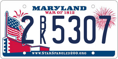 MD license plate 2BK5307