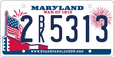 MD license plate 2BK5313