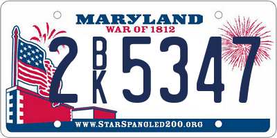 MD license plate 2BK5347