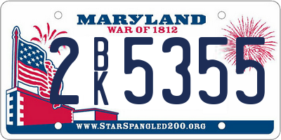 MD license plate 2BK5355