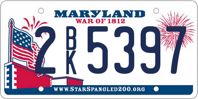 MD license plate 2BK5397