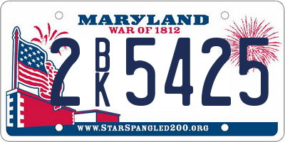 MD license plate 2BK5425