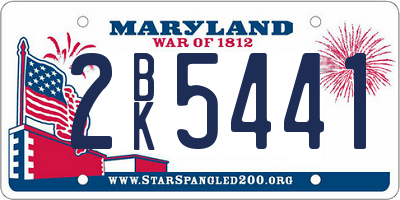 MD license plate 2BK5441