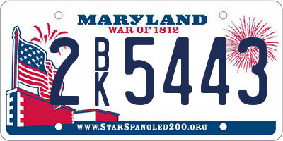 MD license plate 2BK5443