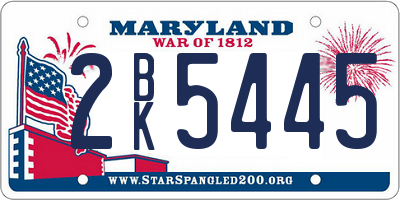 MD license plate 2BK5445