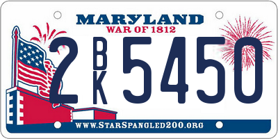 MD license plate 2BK5450