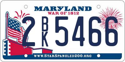 MD license plate 2BK5466