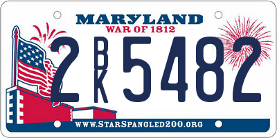 MD license plate 2BK5482