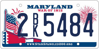 MD license plate 2BK5484