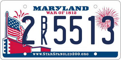 MD license plate 2BK5513
