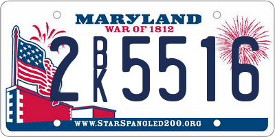 MD license plate 2BK5516