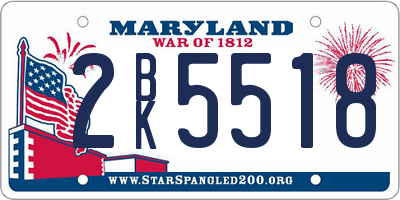 MD license plate 2BK5518