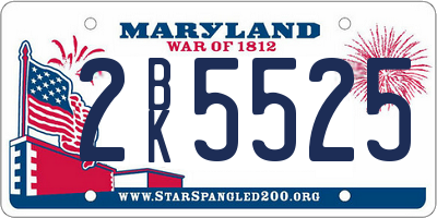 MD license plate 2BK5525