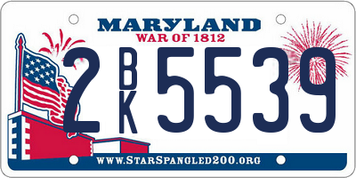 MD license plate 2BK5539