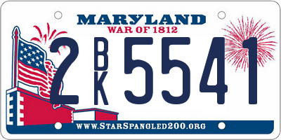 MD license plate 2BK5541