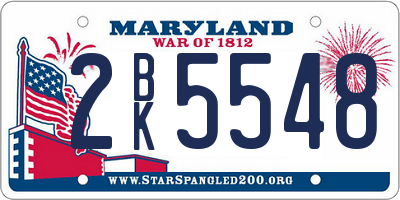 MD license plate 2BK5548