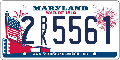 MD license plate 2BK5561
