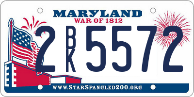 MD license plate 2BK5572