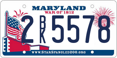 MD license plate 2BK5578