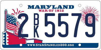 MD license plate 2BK5579
