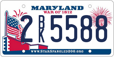 MD license plate 2BK5588