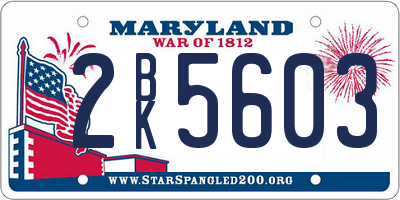 MD license plate 2BK5603