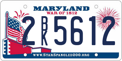 MD license plate 2BK5612