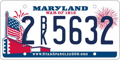 MD license plate 2BK5632