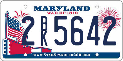 MD license plate 2BK5642