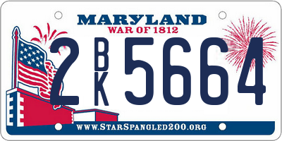 MD license plate 2BK5664