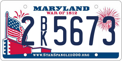 MD license plate 2BK5673