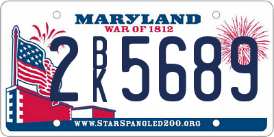 MD license plate 2BK5689