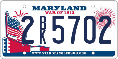 MD license plate 2BK5702