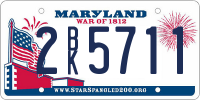 MD license plate 2BK5711