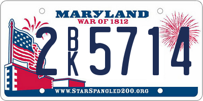 MD license plate 2BK5714