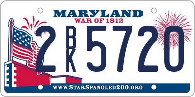 MD license plate 2BK5720