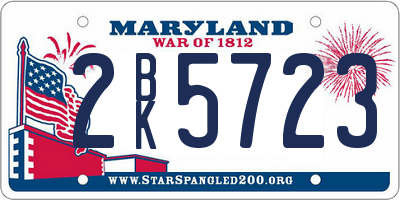 MD license plate 2BK5723