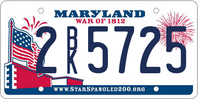 MD license plate 2BK5725