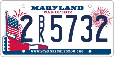 MD license plate 2BK5732